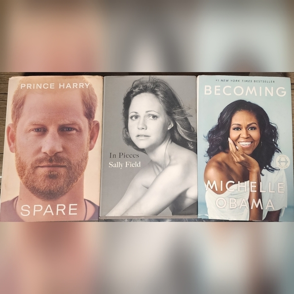 Prince Harry, Sally Field, Michelle Obama, Hardcover books